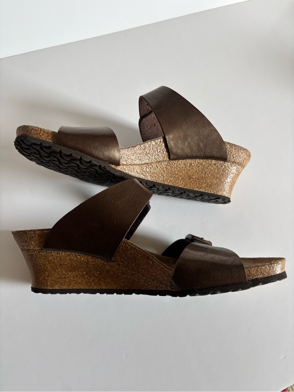 Birkenstock Papillio Dorothy Wedge Sandals Brown